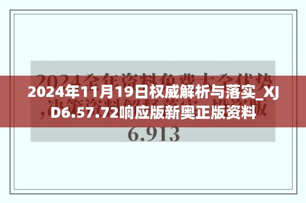 2024年11月19日权威解析与落实_XJD6.57.72响应版新奥正版资料