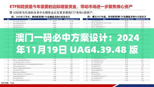 澳门一码必中方案设计：2024年11月19日 UAG4.39.48 版本快速问题解决