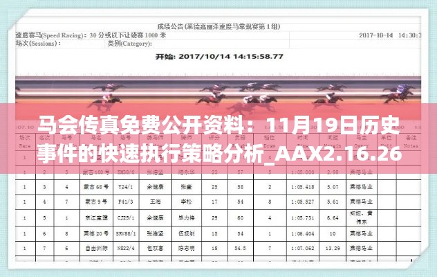 马会传真免费公开资料：11月19日历史事件的快速执行策略分析_AAX2.16.26敏捷版