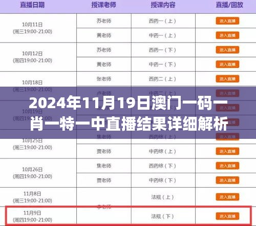 2024年11月19日澳门一码一肖一特一中直播结果详细解析_UKH8.26.81动态版