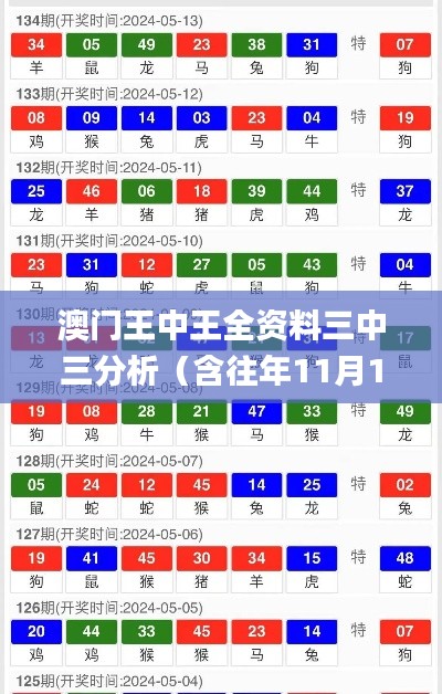 澳门王中王全资料三中三分析（含往年11月19日指导）_WII3.12.25版本