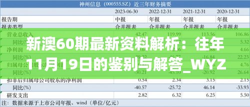 新澳60期最新资料解析：往年11月19日的鉴别与解答_WYZ3.17.64原版详解