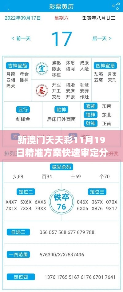 新澳门天天彩11月19日精准方案快速审定分析_JMS7.45.70持久版