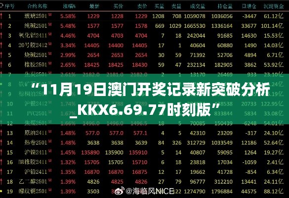 “11月19日澳门开奖记录新突破分析_KKX6.69.77时刻版”