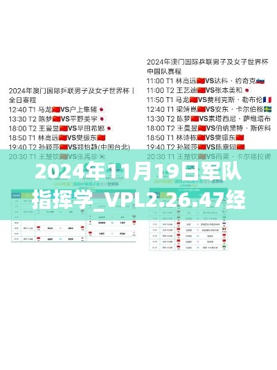 2024年11月19日军队指挥学_VPL2.26.47经典版及新澳门彩每日开奖资料