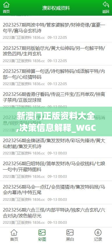 新澳门正版资料大全,决策信息解释_WGC59.500晴朗版