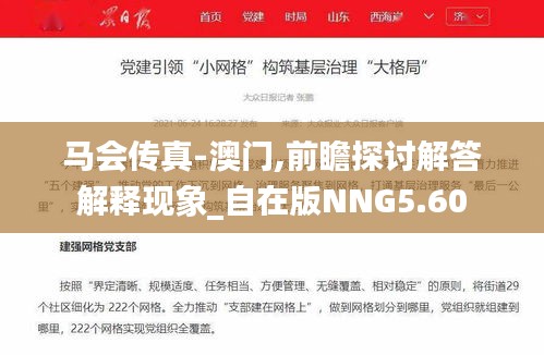 马会传真-澳门,前瞻探讨解答解释现象_自在版NNG5.60