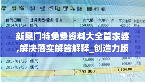 新奥门特免费资料大全管家婆,解决落实解答解释_创造力版ZFK1.43