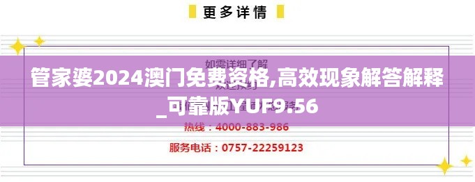 管家婆2024澳门免费资格,高效现象解答解释_可靠版YUF9.56