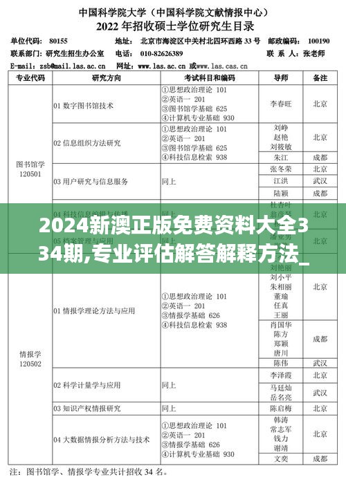 2024新澳正版免费资料大全334期,专业评估解答解释方法_LPL9.20
