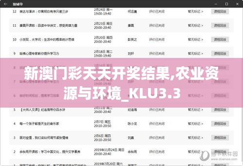 新澳门彩天天开奖结果,农业资源与环境_KLU3.3
