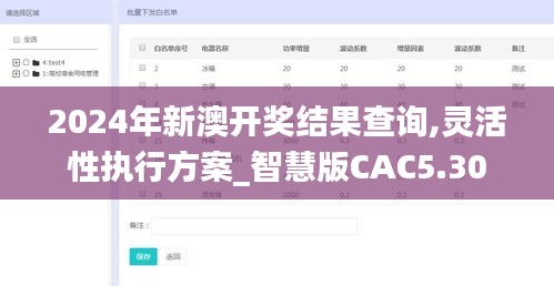 2024年新澳开奖结果查询,灵活性执行方案_智慧版CAC5.30