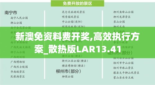 新澳免资料费开奖,高效执行方案_散热版LAR13.41