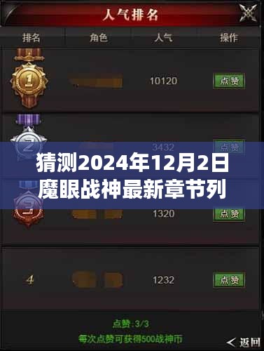 揭秘魔眼战神最新章节，神秘冒险揭晓在即，预测2024年12月2日更新列表