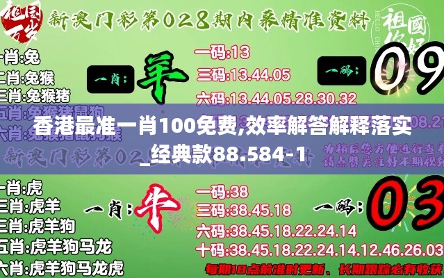 香港最准一肖100免费,效率解答解释落实_经典款88.584-1