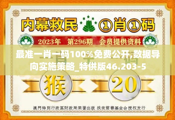 最准一肖一码100%免费公开,数据导向实施策略_特供版46.203-5