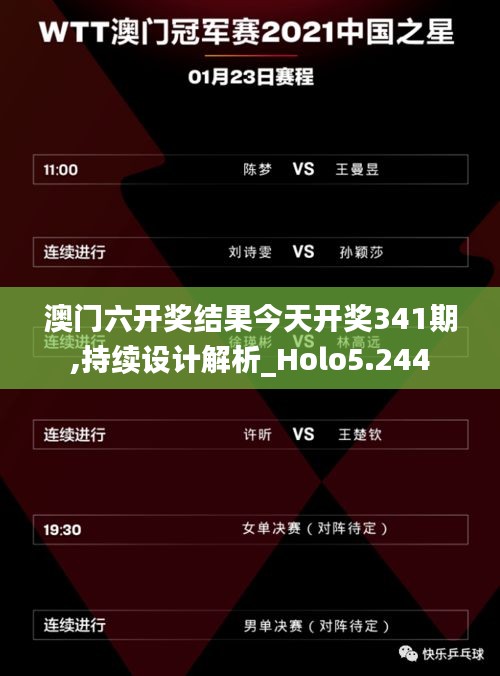 澳门六开奖结果今天开奖341期,持续设计解析_Holo5.244