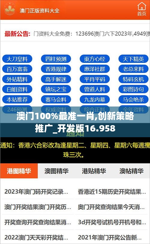 澳门100%最准一肖,创新策略推广_开发版16.958