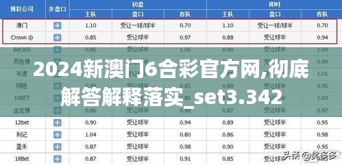 2024新澳门6合彩官方网,彻底解答解释落实_set3.342