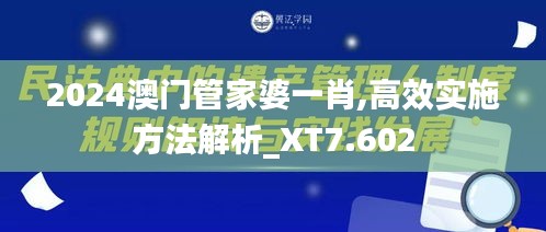2024澳门管家婆一肖,高效实施方法解析_XT7.602