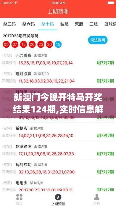 新澳门今晚开特马开奖结果124期,实时信息解析说明_yShop5.913