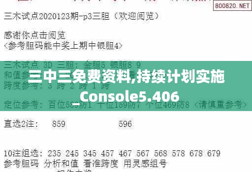 三中三免费资料,持续计划实施_Console5.406