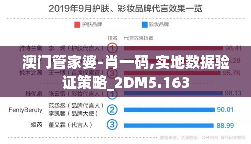 澳门管家婆-肖一码,实地数据验证策略_2DM5.163