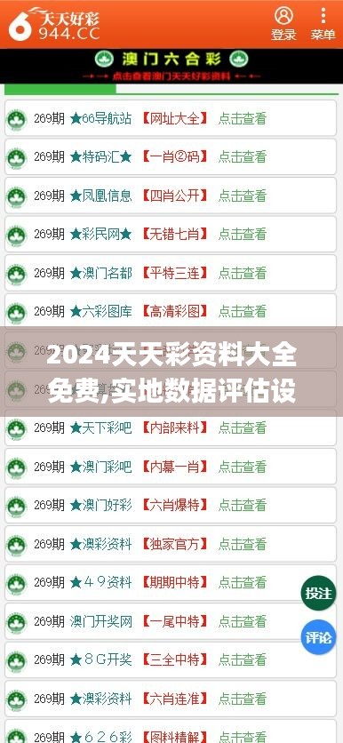 2024天天彩资料大全免费,实地数据评估设计_D版9.894