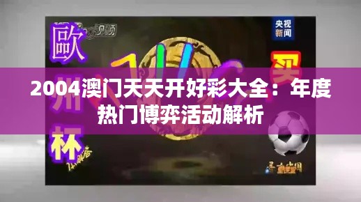 2004澳门天天开好彩大全：年度热门博弈活动解析
