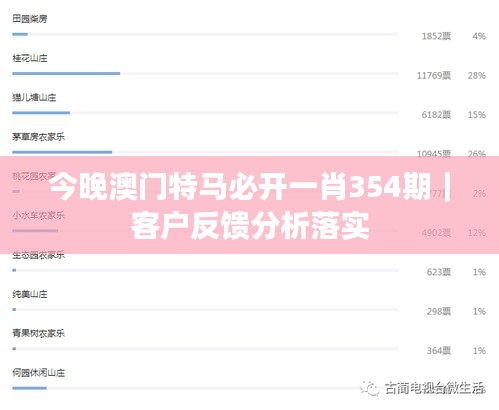 今晚澳门特马必开一肖354期｜客户反馈分析落实