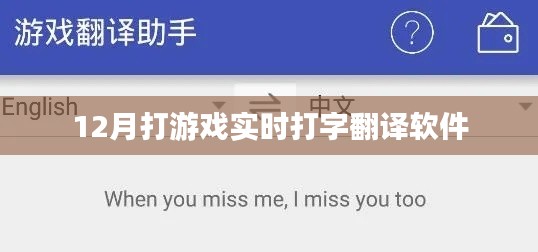 游戏实时翻译助手，助力玩家无障碍沟通