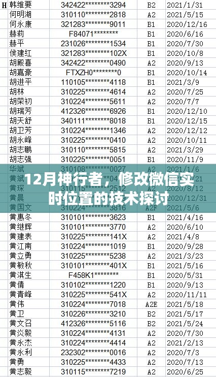 微信实时位置修改技术探讨，12月神行者揭秘