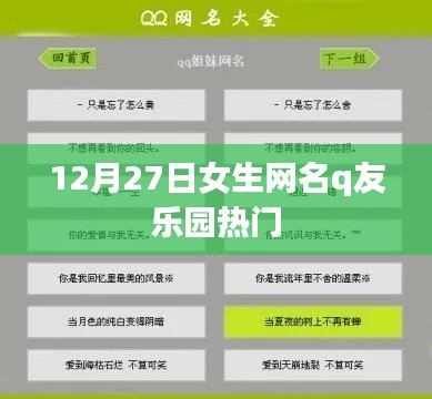 12月27日女生热门网名揭秘，Q友乐园大受欢迎的选择