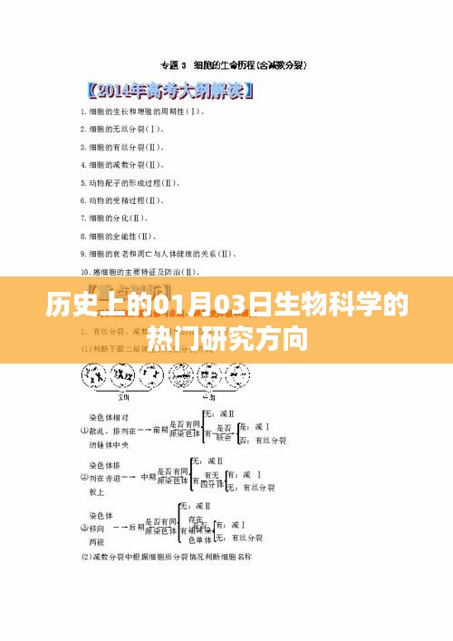 生物科学热门研究方向，历史上的1月3日回顾