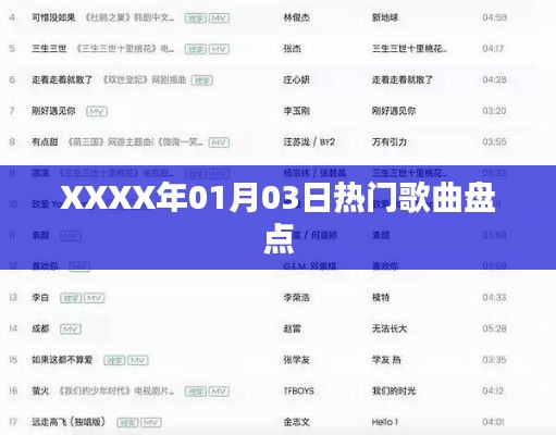 XXXX年1月热门歌曲大盘点