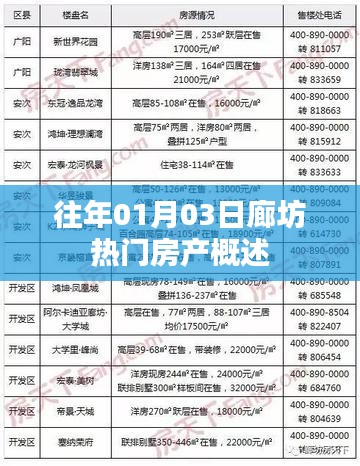 廊坊房产市场概览，历年一月初热门房源动态