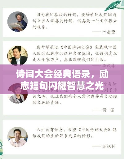诗词大会经典语录，励志短句闪耀智慧之光