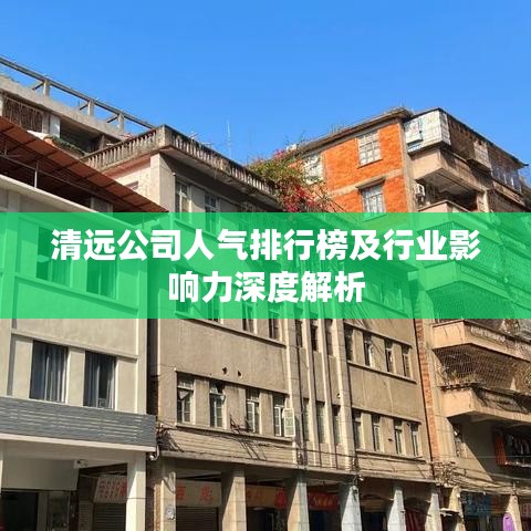 清远公司人气排行榜及行业影响力深度解析