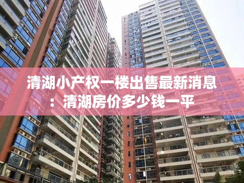 清湖小产权一楼出售最新消息：清湖房价多少钱一平 