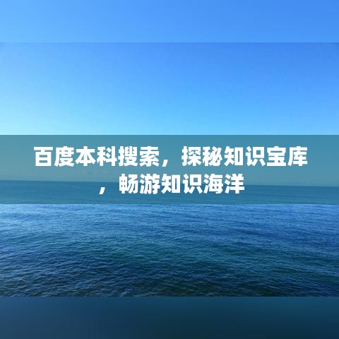 百度本科搜索，探秘知识宝库，畅游知识海洋