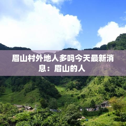眉山村外地人多吗今天最新消息：眉山的人 