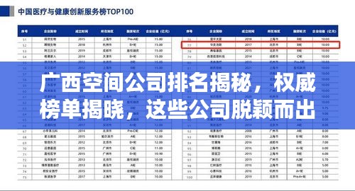 广西空间公司排名揭秘，权威榜单揭晓，这些公司脱颖而出！