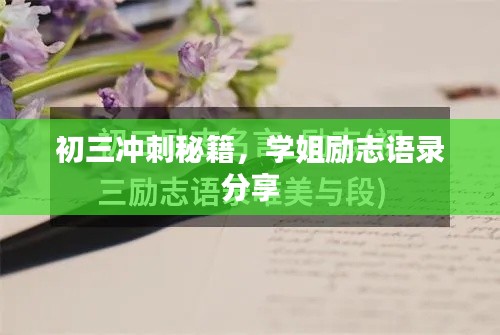 初三冲刺秘籍，学姐励志语录分享
