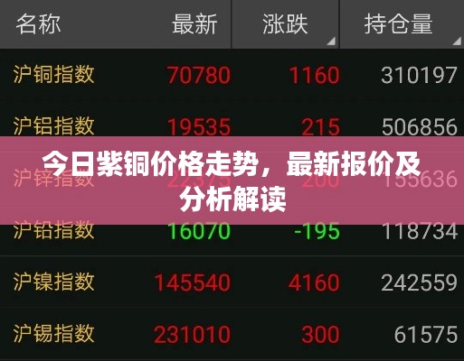 今日紫铜价格走势，最新报价及分析解读