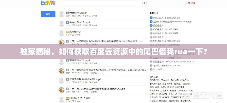 独家揭秘，如何获取百度云资源中的尾巴借我rua一下？