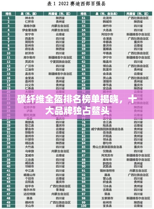 碳纤维全盔排名榜单揭晓，十大品牌独占鳌头