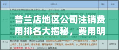 普兰店地区公司注销费用排名大揭秘，费用明细与解析