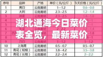 湖北通海今日菜价表全览，最新菜价资讯一网打尽！