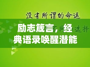 励志箴言，经典语录唤醒潜能，激发无限力量