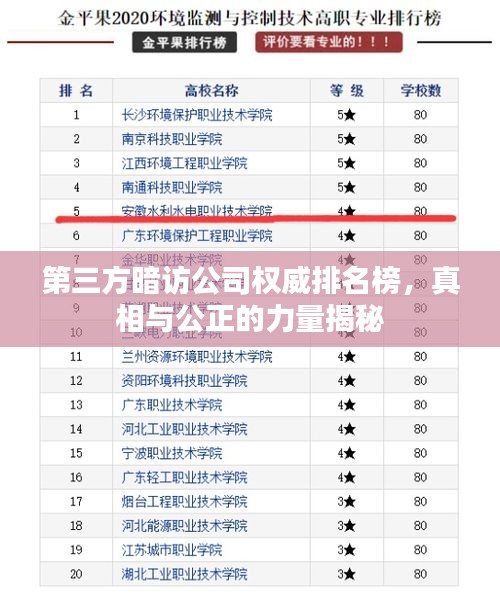 第三方暗访公司权威排名榜，真相与公正的力量揭秘